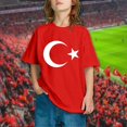 thumbnail image 2 of PMVFHDE T-Shirts à Manches Courtes pour Garçon, Enfants, Imprimé Drapeau de la Turquie, T-Shirt à Manches Courtes à Col Rond, Tendance Mode, Chandail de Base, Hauts Rouge, 8-9 Ans, 2 of 6
