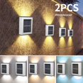 thumbnail image 2 of 2pcs Solar Wall Light Outdoor Auto ON/OFF Solar Security Light IP65 Waterproof Solar Fence Light for Patio Stairs Yard Pathway, 2 of 11