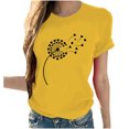 thumbnail image 2 of Meichang T-Shirts Graphiques Tendance pour Femmes Nouveauté Drôle Mignon T-Shirts à Imprimé Pissenlit Décontractés Col Rond Manches Courtes T-Shirts Légers Hauts, 2 of 7