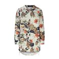 thumbnail image 2 of Birdeem Chemise Ajustée Ample pour Femme, Courte, devant, Dos Long, à Lacets, Manches Longues, Col en V, Haut/chemise, 2 of 5