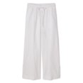 thumbnail image 1 of Pantalon à jambe large en mélange de lin George pour femmes, 1 of 6