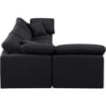 thumbnail image 4 of Meridian Furniture Indulge 129" Linen Fabric L-Shaped Modular Sectional in Black, 4 of 10