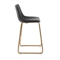 thumbnail image 4 of Heavenly Collection PU Stool, Counter PU Stool, Modern Stool with Gold Legs, Kitchen Stool, Restaurant Stool, Island Stool, with Footrest - Set 2, 4 of 7