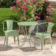 thumbnail image 4 of Christopher Knight Home 301053 Colmar Ensemble Bistro d'Extérieur en Fer, Ensemble de 3 Pcs, Vert Mat, 4 of 5