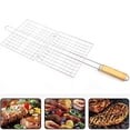thumbnail image 3 of Foldable Barbecue Grilling Basket Grill BBQ Net Steak Meat Fish Vegetable Holder, 3 of 9