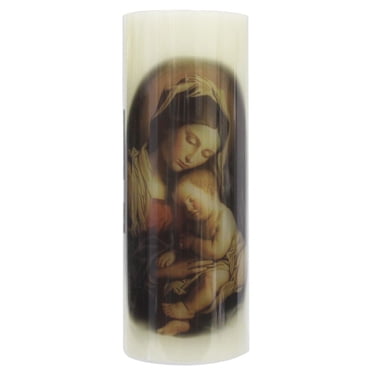 Mainstays 8" Unscented LED Wax Pillar Candle - Virgin Mary