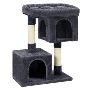 Arbre de chat pour les grands chats, Condo multi-niveau avec poste de scratching sisal, 23.6 x 15.7 x 31.3 pouces, gris foncé