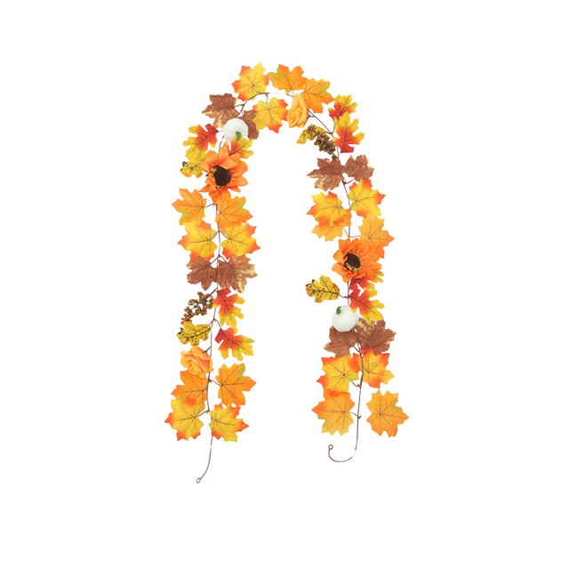 YIMWNYI Simulation Maple Leaf Rattan, Autumn Decoration, Halloween Decor, Indoor Outdoor Display, Fall Home Accent, Faux Maple Leaf Garland