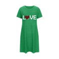 thumbnail image 5 of Jupe de Pyjama en Satin Chemises de Nuit pour Femmes Manches Courtes Chemises de Nuit pour Dormir Nuisette à Enfiler Douce Mignonne Imprimée Robe de Nuit Robes pour Femmes Tenue de Nuit Robe de Pyjama Vert m, 5 of 5