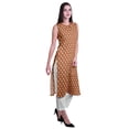 thumbnail image 3 of Moomaya Kurta Sans Manches à Col Peter Pan avec Pantalon Ensemble Ethnique 2 Pcs pour Femmes, 3 of 6