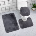 thumbnail image 1 of LSLJS Bathroom Rug Set, Bath Mats Set, Household Supplies Solid Color 3 Piece Bathroom Toilet Carpet Mat Solid Color Bathroom Toilet Floor Mat, Rug and Toilet Lid Cover for Tub Shower & Bath Room, 1 of 9