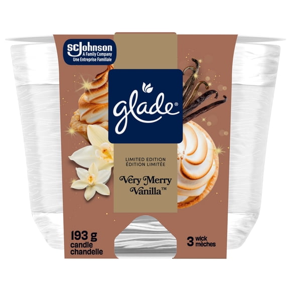 Glade® Scented 3-Wick Candle Air Freshener, Very Merry Vanilla™