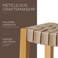 thumbnail image 4 of Maven Lane Emerson Counter Stool in Weathered Natural Wood Finish with Avanti Bone Vegan Leather, 4 of 6