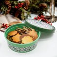thumbnail image 2 of Christmas Festive Berries Green Round Gift Storage Containers, Plastic, 2-pack, by Holiday Time, 2 of 8