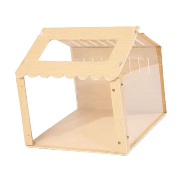 Hamster Cage Exercise Toy Easy to Assemble Tunnel Peep Shed Nesting Habitat Wood 40x29x32CM