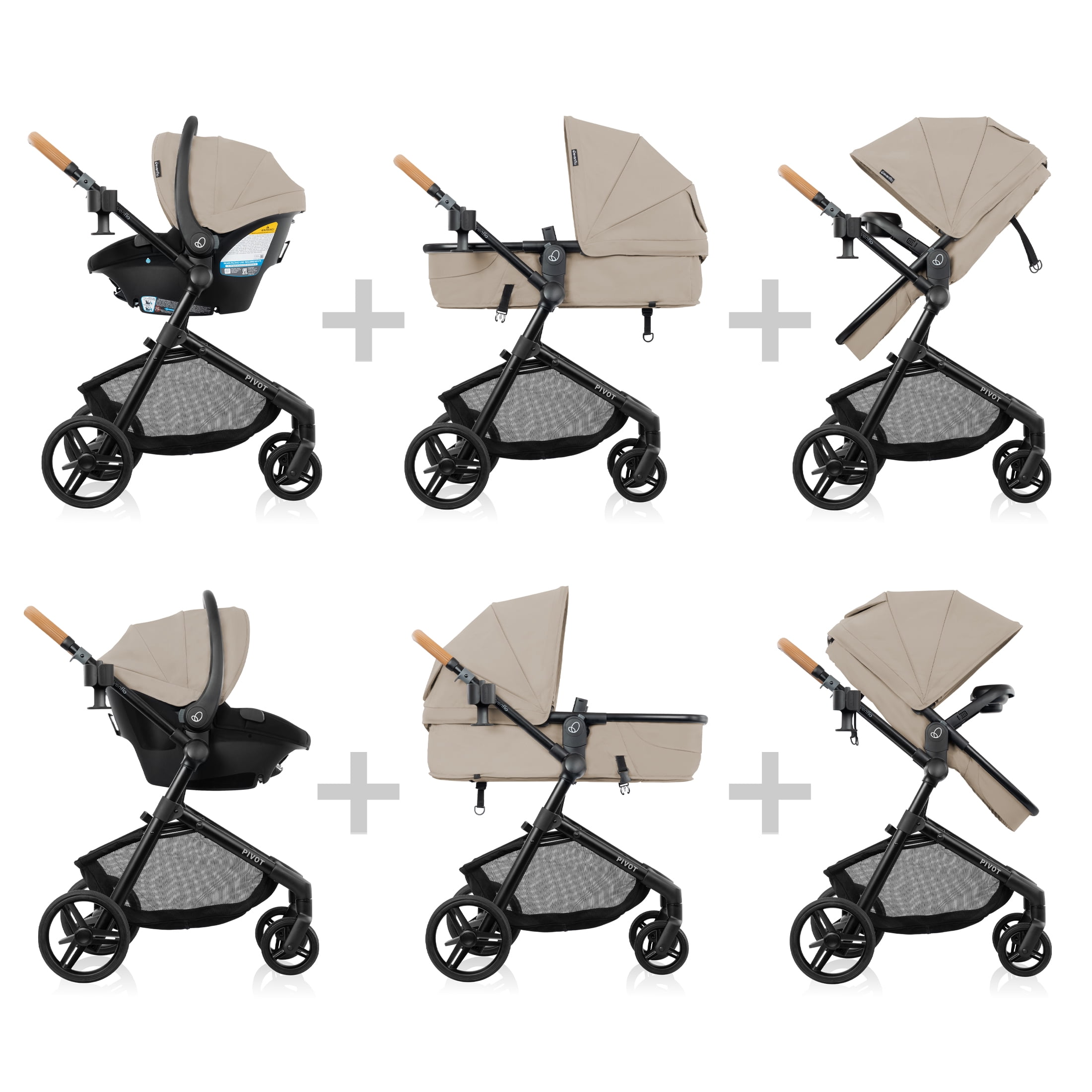 Evenflo Pivot NXT Travel System w/ LiteMax NXT Infant Car Seat (0-6 Years)