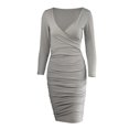 thumbnail image 5 of Ketyyh-chn99 Robes et Robes de Soirée Robe de Cocktail Mode Couleur Unie Sans Manches Robes de Soirée Mariage Robes Noires pour Femmes Gris,P, 5 of 5