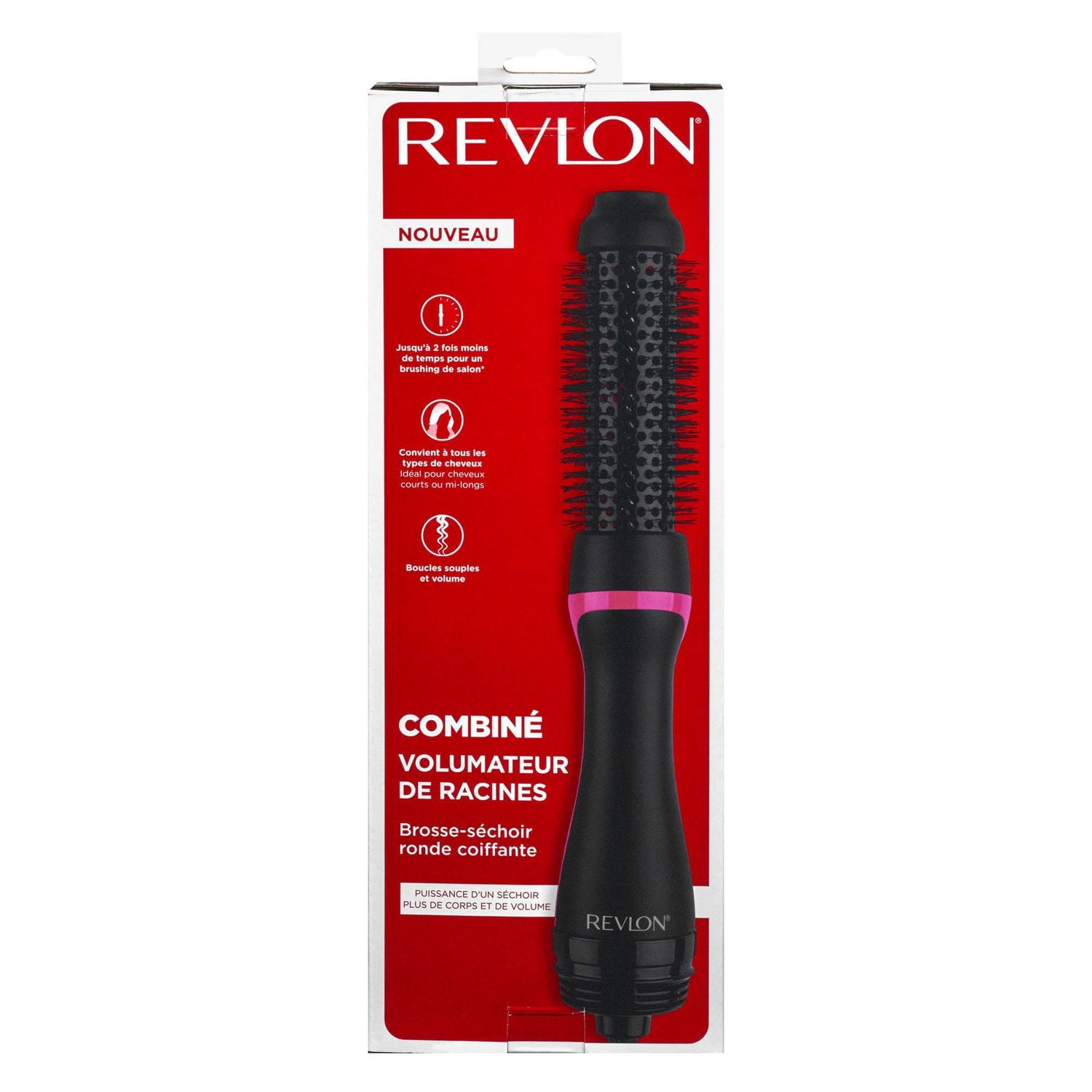 Revlon One-Step Brosse Chauffante à Air Chaud Ronde 1,5″ avec Booster de Racines en Céramique