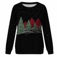 thumbnail image 4 of Chandail en Molleton de Noël pour Femmes 2023 Hauts Imprimé de Noël Col Rond Chandail Blouse Ample Sans Capuche en Liquidation, 4 of 7