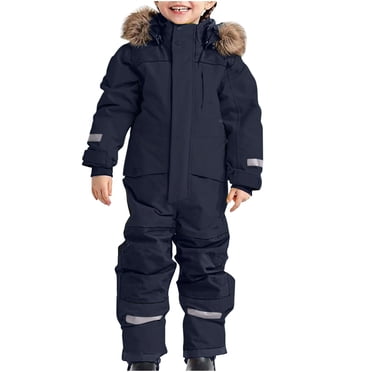 VINUSLI Snow Suit for Toddler One Piece Thicken Waterproof Snowsuits Winter Outdoor Snowboarding Ski Suits Navy,9 Years