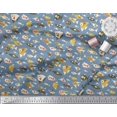 thumbnail image 2 of Soimoi Blue Moss Georgette Fabric Fish Ocean Print Sewing Fabric Yard 42 Inch Wide, 2 of 2