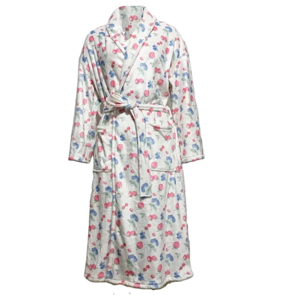 Peignoir en Flanelle Chaud Hiver Maison Vêtements de Nuit Femmes Imprimé Manches Longues Peignoir Kimono avec Ceinture Tenue d'Intérieur Pyjama Femme tzw