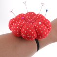 thumbnail image 3 of Red Pumpkin Sewing Needles Pin Cushion with Wrist Strap Pins Storage Holder, 3 of 8
