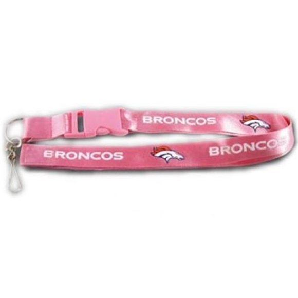 Lanière Denver Broncos - Breakaway avec Porte-Clés - Rose