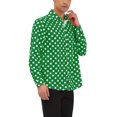 thumbnail image 4 of INSPIRE CHIC Men's Shirt Polka Dots Pattern Point Collar Long Sleeve Button Down Shirt 38 Dark Green, 4 of 6