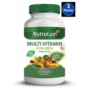 Multivitamin For Men ( 60 mg Vitamin C ) Halal Gelatin Free Tablets(Pack of 3)