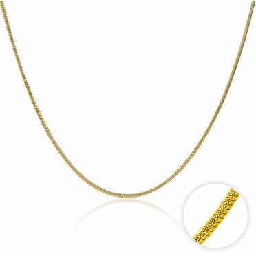 JeenMata Collier Chaîne Délicat de 16 Pouces - Collier de Mode Minimaliste en Placage Or Jaune