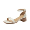thumbnail image 2 of Cameland Womens Fashion Summer Peep Toe Ankle Strap Leather Sandals Block Mid Heels Shoes, 2 of 7