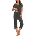 thumbnail image 2 of MINTLIMIT Ensembles de Pyjama Unis pour Femmes, Hauts à Manches Courtes et Pantalons Capri, 2 of 3