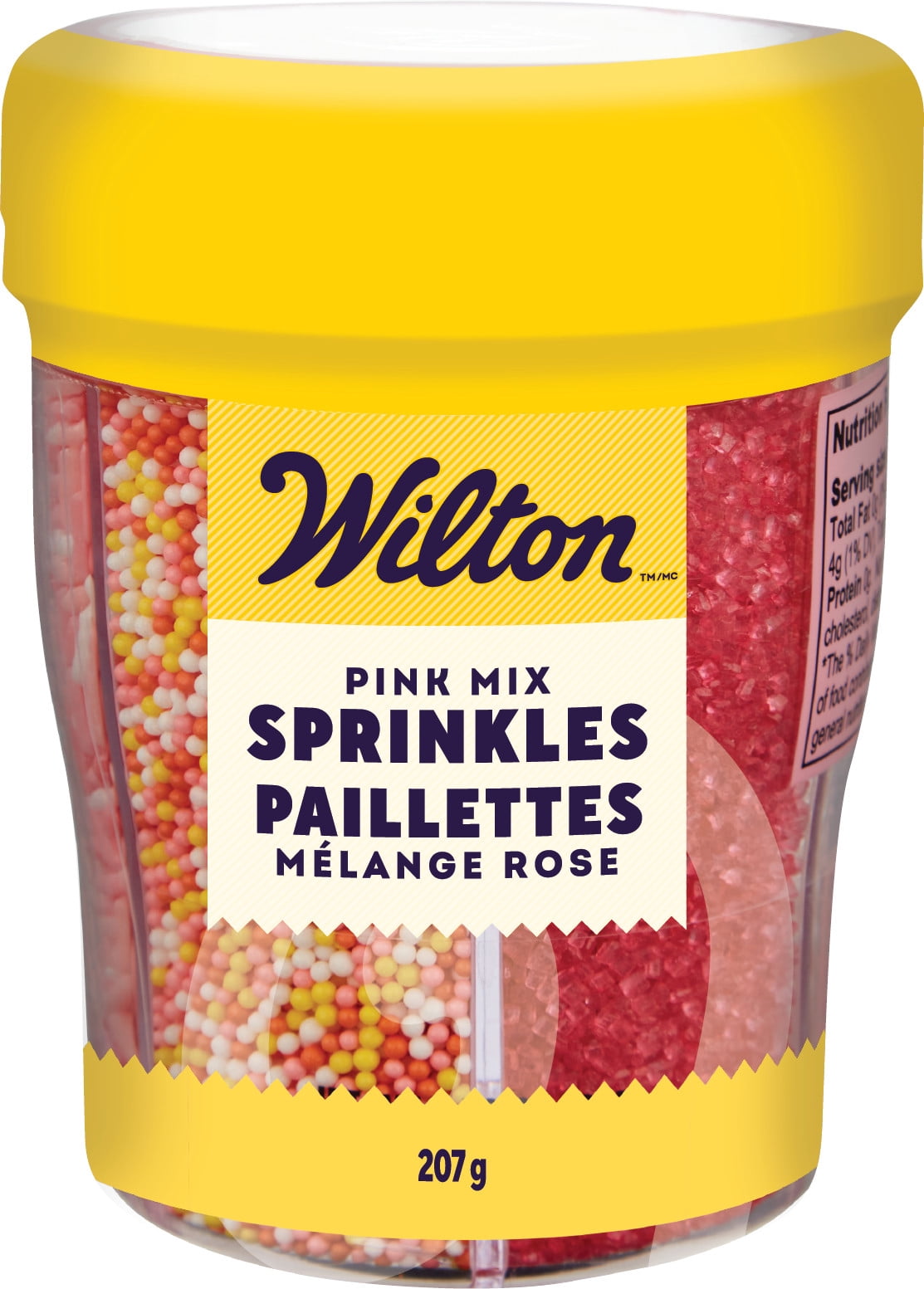 WILTON SPRINKLE MIX PRIMARY PINK TALL 6 CELL 207g
