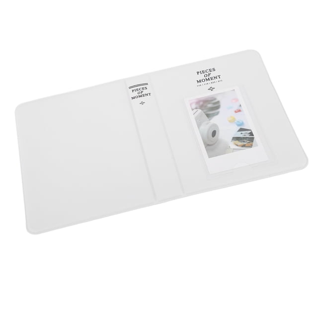 Photo Album, Large Capacity High Transparency Flexible 64 Pockets Instant Camera Photo Album Rhombic Grain for Movie Tickets White