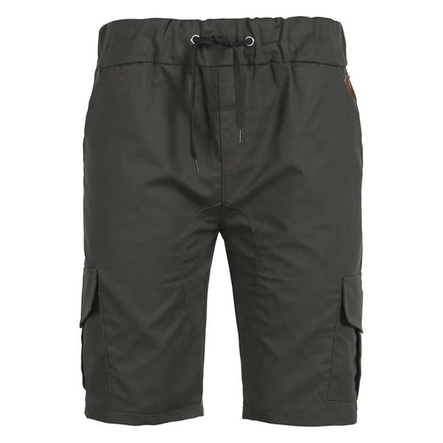 Men‘s Cargo Sports Short Pants Casual Slim Fit Solid Drawstring Elastic Waist Shorts With Pockets