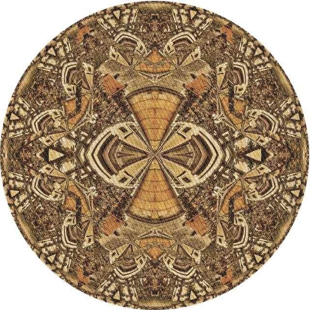 Ahgly Tapis Rond Lavable en Machine Intérieur Transitionnel GoldenRod Or, 5 Pieds Rond