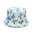 thumbnail image 2 of Butterfly Print Fisherman Hat Summer Cotton Double-sided Outdoor Bucket Sun Cap, 2 of 8