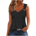 thumbnail image 2 of IROINID Débardeurs de Course pour Femmes, Blouse Sans Manches Décontractée de Mode pour Femmes à Col en V, Hauts Noirs G, 2 of 6