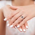 thumbnail image 2 of Diamond2Deal 14k Bague Triangle en Or Blanc Rhodolite pour Femmes Taille - 7, 2 of 2