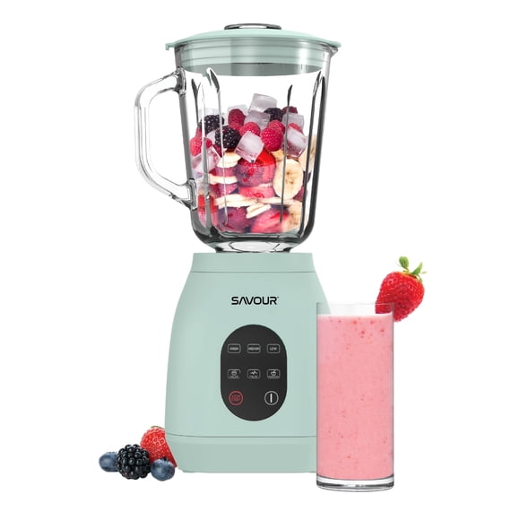 Savour by Tzumi 500W Touchscreen Smoothie Blender – 50oz Ice Crushing Countertop Blender for Smoothies, Sauces, Cocktails and More