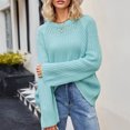 thumbnail image 4 of Dvkptbk Chandails pour Femmes Femmes Col Rond Uni Mode Tricot Ample Chandail Vêtements en Liquidation, 4 of 7