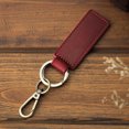 thumbnail image 1 of Leather Retro Cowhide Keychain Metal Lobster Clasp Pendant Fashion Personalized Anti-lost Car Keyring Keyholder wholesale, 1 of 4