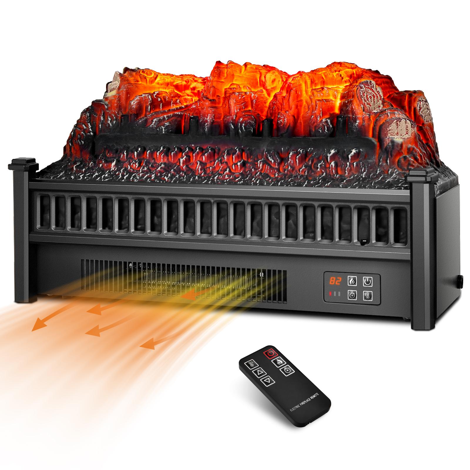Cheminée Électrique 23 Pouces, Chauffage Portable avec Luminosité et Température Réglables, Minuterie, Protection contre la Surchauffe, Télécommande, 1400W