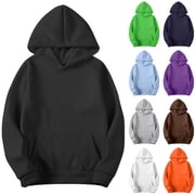 CFLVAEK Black Hoodies for Men Pullover Oversized Long Sleeve Hooded Sweatshirts Big and Tall Fall Sweatshirt with Pocket Black M