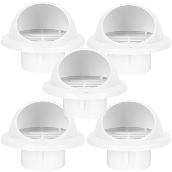 5 Pcs Grilles d'Évacuation Rondes Extracteurs Externes Évents de Sécheuse Muraux Couvercles d'Évent en Plastique