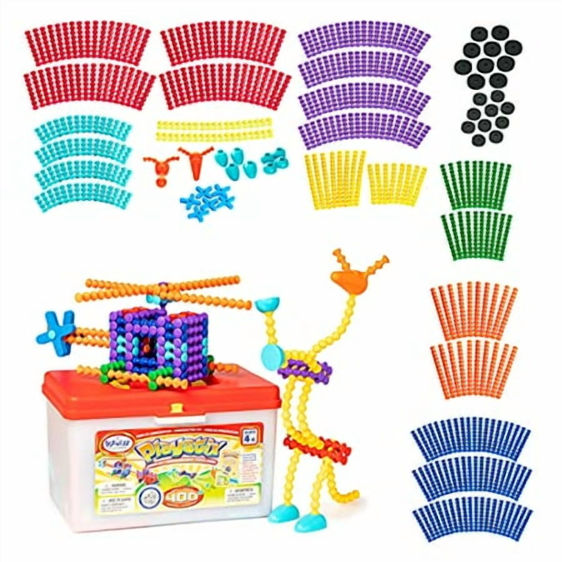 Popular Playthings Playstix Super Set Construction Toy Building Blocks 400 Piece Stem Kit (90004)