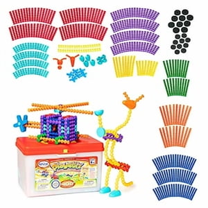 Popular Playthings Playstix Super Set Construction Toy Building Blocks 400 Piece Stem Kit (90004)