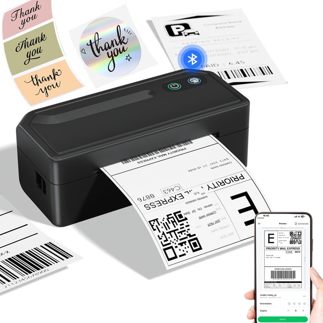 Shipping Label Printer, 4x6 Thermal Bluetooth Label Printer for Small Business Office Home, Compatible with iOS, Android, Mac, Windows, Chrome, Used