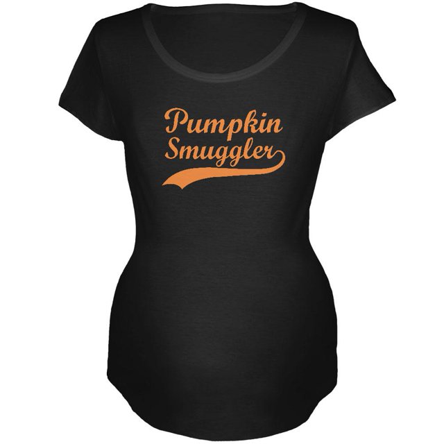 Halloween Pumpkin Smuggler Black Maternity Soft T-Shirt